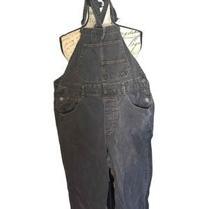Free People black-washed  Denim Front Pocket Overalls Size Medium